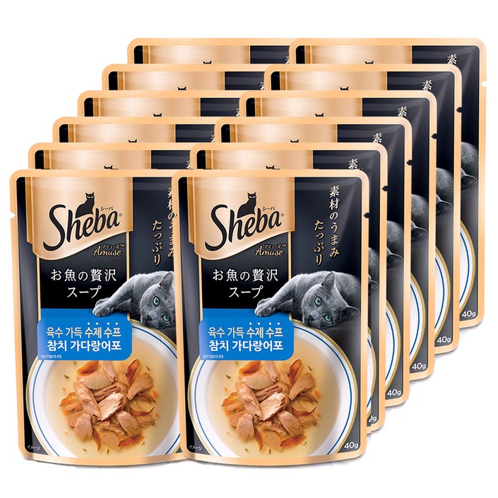 쉬바 수프 고양이간식 참치 40g, 참치, 40g, 12개
