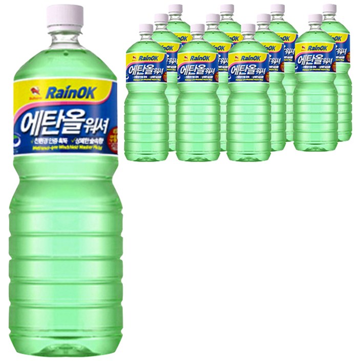 불스원 레인OK 에탄올 워셔액 1800ml X 12개 한박스 그린워셔액 자동차용품, 1.8L, 12개