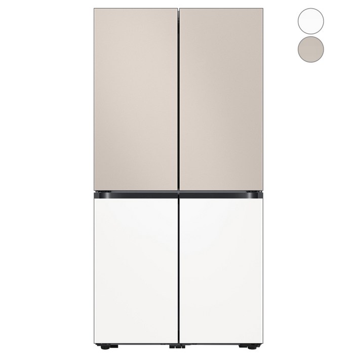 색상선택형 삼성전자 비스포크 869L 프리스탠딩 글래스 4도어 냉장고 방문설치