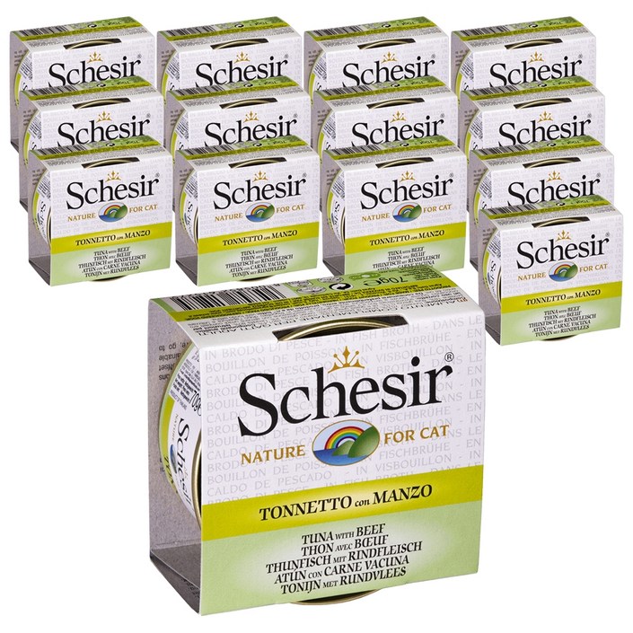 스케지어 고양이 브로스 간식캔, 14개, 70g, 혼합맛참치소고기쌀