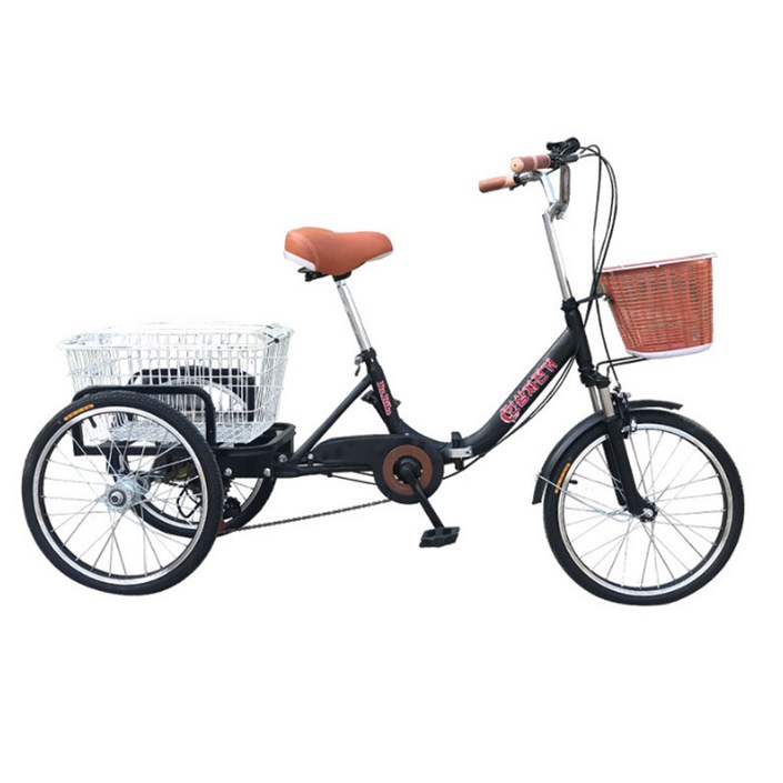 닥터바이크 접이식 삼륜 인삼 자전거 YGB0020, 블랙, 170cm