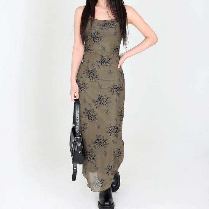 닷이프 유니크 꽃 슬리브리스 롱원피스 T24SS1A0200