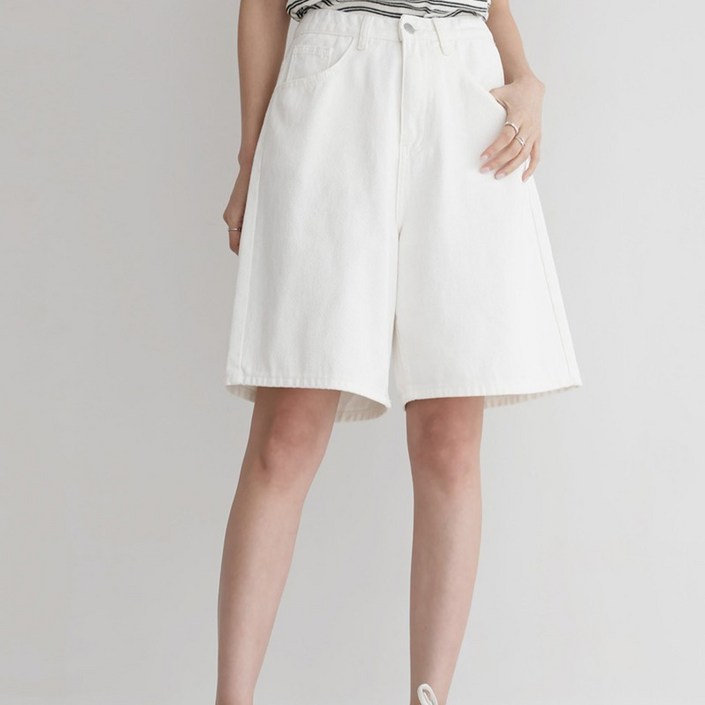 앤드스타일 여성용 베이직 트윌코튼 버뮤다 반바지 264652