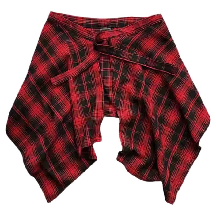 비비에모 모엘 체크 레이어드 힙 커버 페이크 스커트 11089