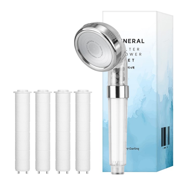 해피달링 미네랄 4단 필터 샤워기헤드  필터4p 세트