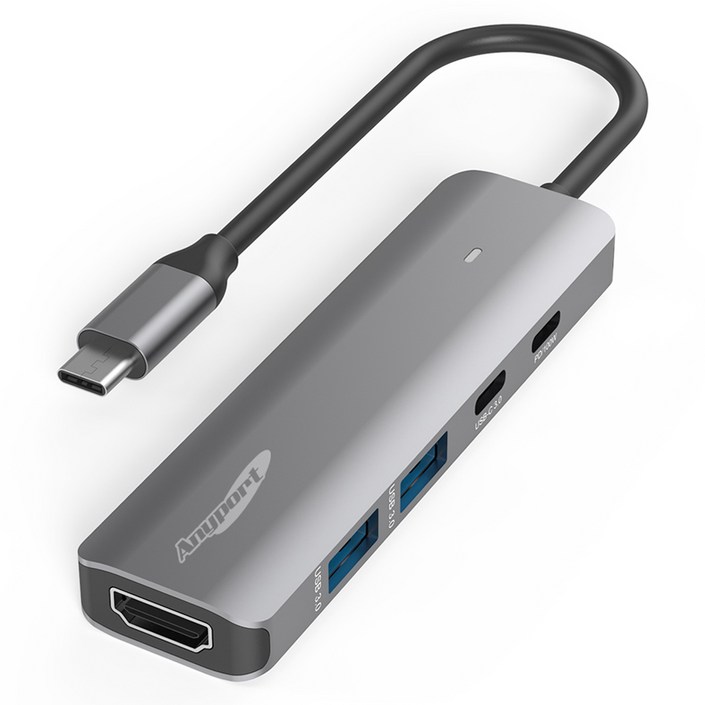 애니포트 5in1 C타입 멀티허브 APTC560, 단일색상, 1개