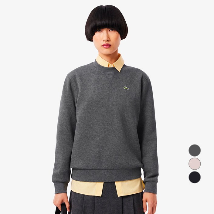 라코스테 여성용 더블페이스 피케 크루넥 맨투맨 SF524555N