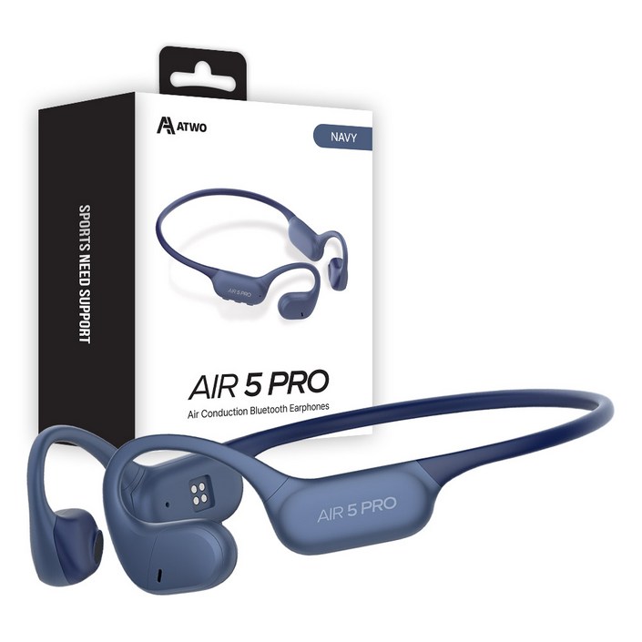 에이투 에어5프로 초경량 오픈형 MP3 공기전도 무선 블루투스 이어폰, ATWO AIR 5 PRO, 네이비