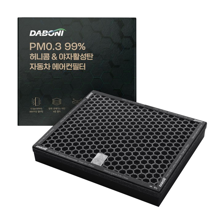 다보니 H13 HoneyComb Type 활성탄 자동차 에어컨 헤파필터, DH159, 1개