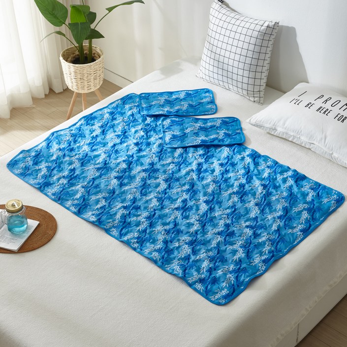 꼼띠아 국산 아이스 냉 쿨매트  베개 2개