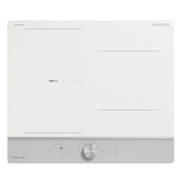 나비엔매직 인덕션 전기레인지 2분할 화이트 + 라이트 그레이 3구, ERI-5233AF, 빌트인