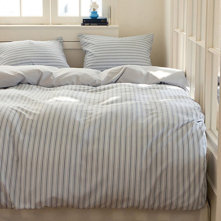 쉬즈홈 국내산 사계절 호텔식 이불커버, 프롬비 블루