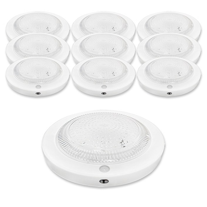 LED 원형 센서등 15W, 화이트  주광색, 10개
