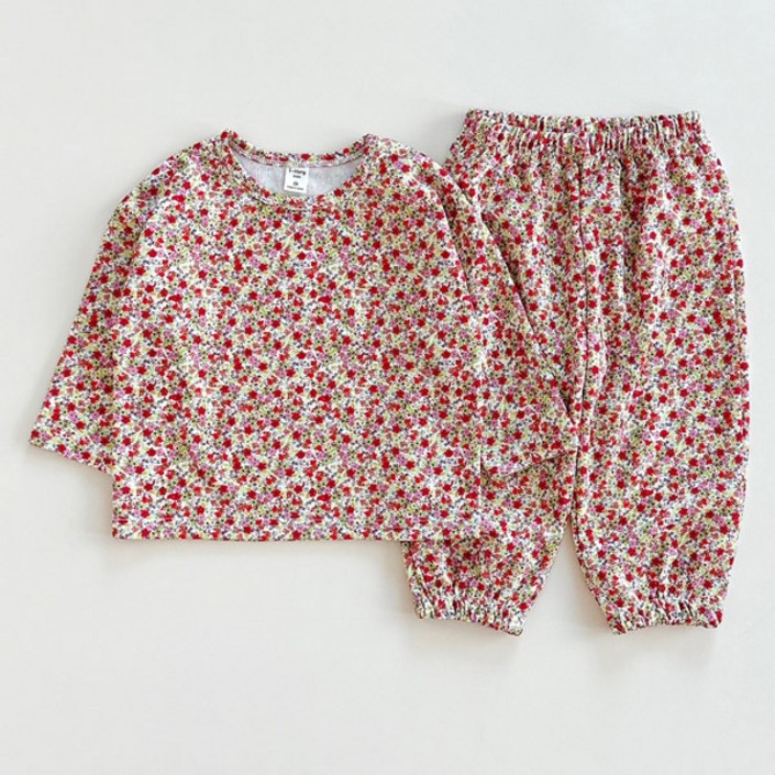 아이스토리키즈 국내산할미꽃 유아 간절기 아동 상하세트