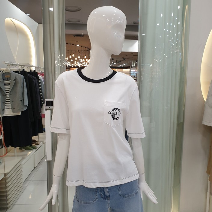 씨씨콜렉트 포켓 크롭 티셔츠 E232PSM136 WH 씨씨콜렉트 포켓 크롭 티셔츠 E232PSM136 WH