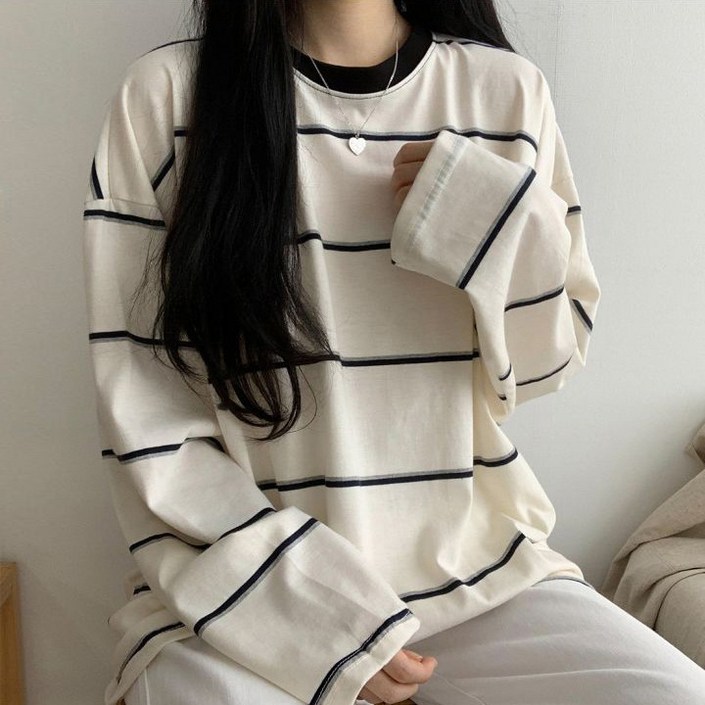 바이누아 스트라이프 루즈핏 티셔츠