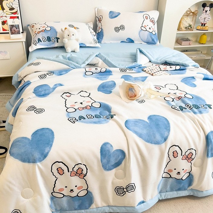 씽윤 귀여운 캐릭터프린트 여름 이불 양면 차렵이불
