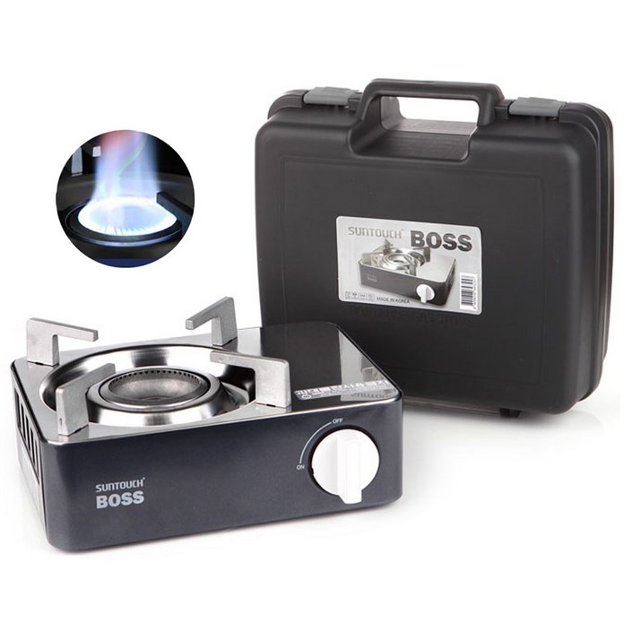 썬터치 보스 미니 휴대용 가스렌지 + 전용 케이스 세트, NAVY(케이스증정), 1개