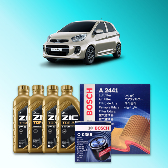 더 뉴 모닝 TA 1.0터보 가솔린 엔진오일세트 SK 지크 탑 LS 5W30 ZIC TOP LS
