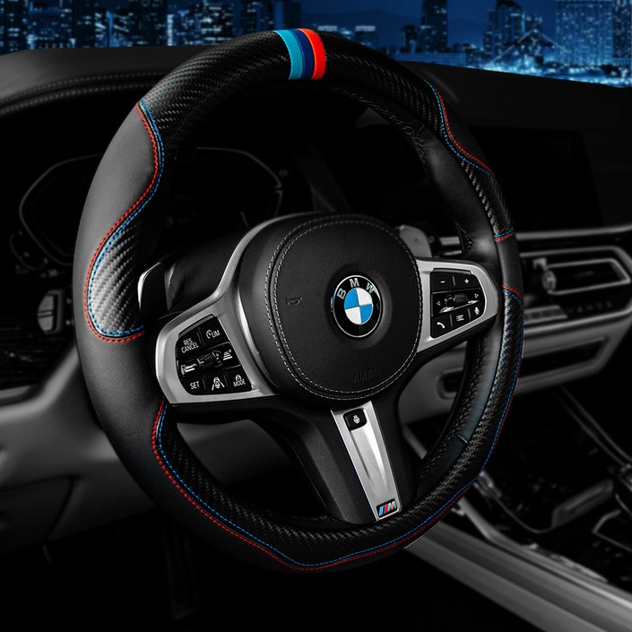 M.A.A. 몬스터 M 자동차 핸들커버 가죽 bmw 카본 차량 얇은 d컷 논슬립 퍼포먼스 5 7 i