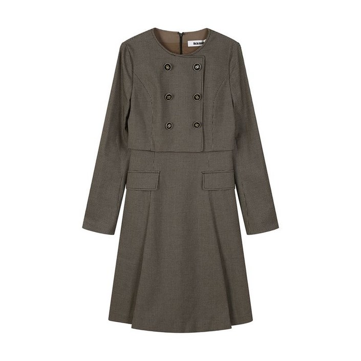 에꼴드파리 더블버튼 잔체크 원피스 RB2YWOA002Z