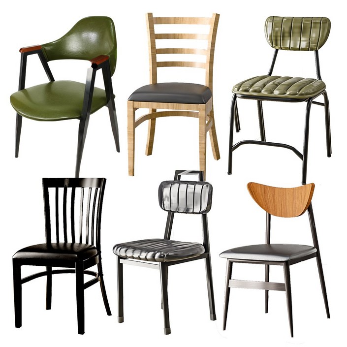업소 식당 카페 인테리어 의자 모음 철재 식탁의자 음식점 가정 분식점 레스토랑 구내식당, 1개