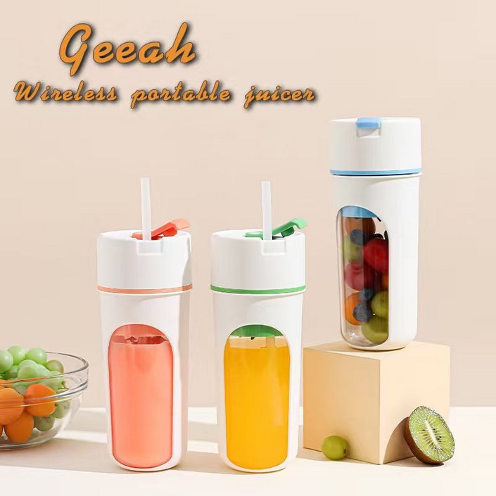 Geeah 믹서기 무선 휴대용 480ML 대용량 충전식 미니믹서기