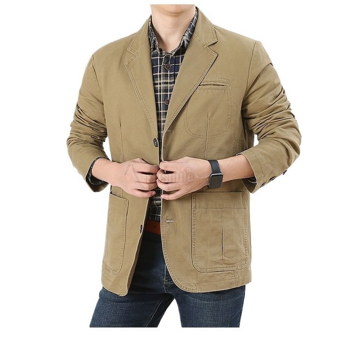 Krismile봄가을 간절기 마이 면자켓 콤비 캐주얼 블레이저 정장 자켓 중년 아빠 선물Krismile