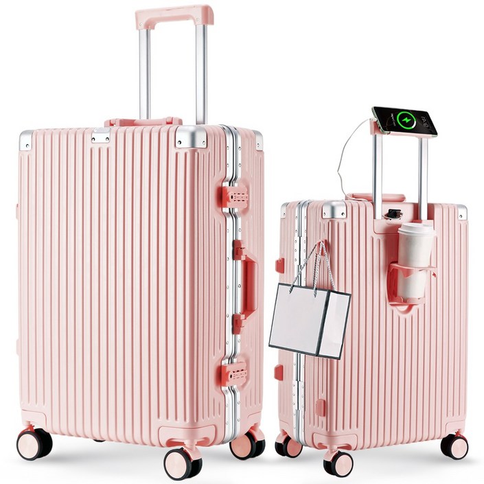 [USB충전+알루미늄] REGESY 경량 기내용 캐리어 20/24/27인치 360도 저소음 바퀴 대용량 여행가방 [3년AS]