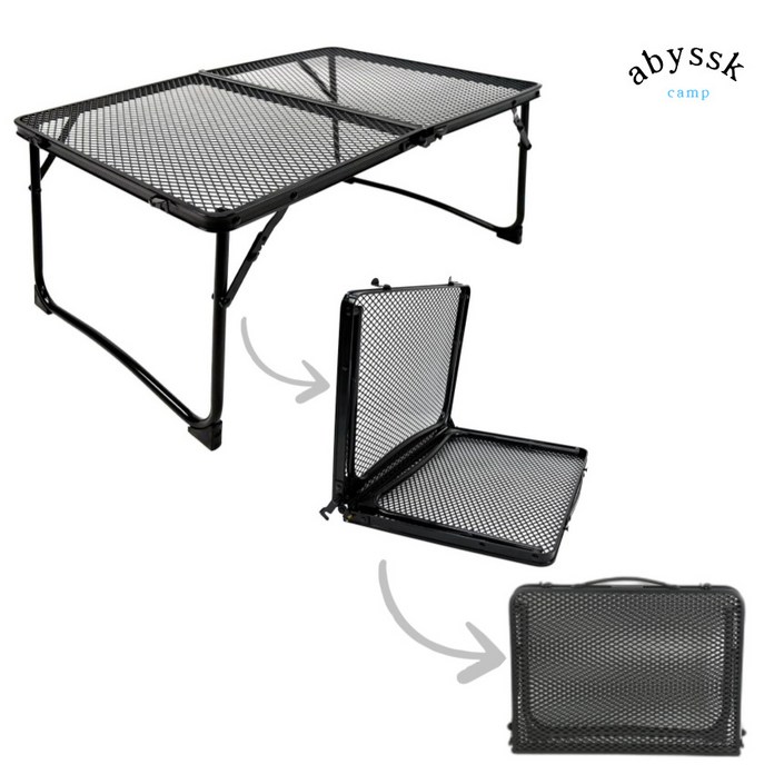 어비스카이 접이식 매쉬 캠핑테이블 휴대용 경량, 블랙
