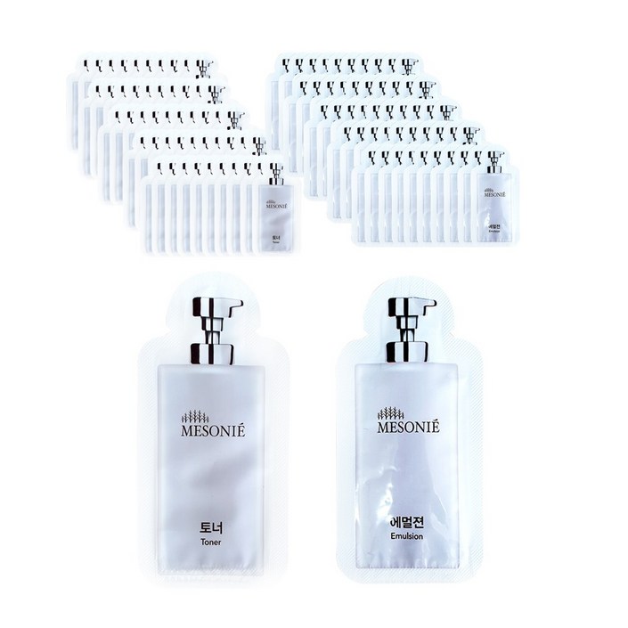 메소니에 일회용 스킨 토너 50개+에멀젼 50개 여성용 기초화장품