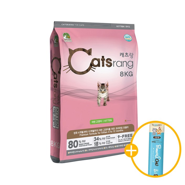 캐츠랑 고양이 길냥이 사료 키튼 어린냥이 8kg, 1개, 닭, 8kg