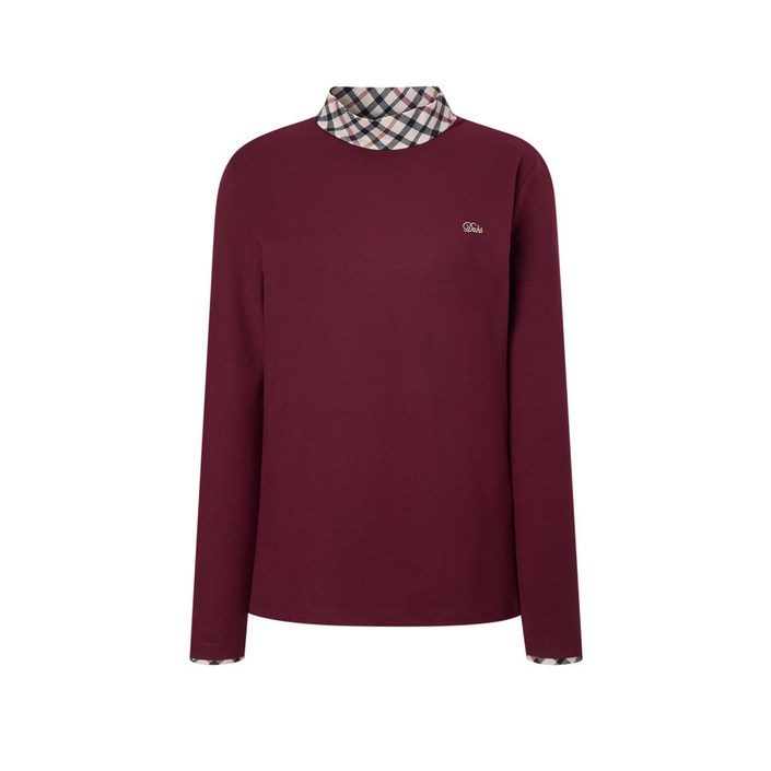 정품 닥스 골프 여성 티셔츠 골프티셔츠 골프티 골프웨어 레터 체크넥 BURGANDY 여성골