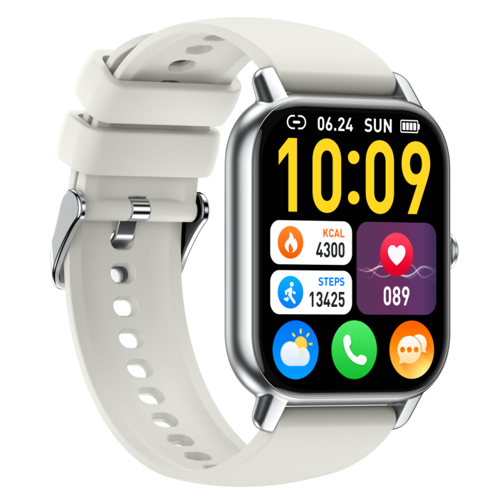 Donerton P66 통화가능 스마트워치 46.99mm 한글판 운동시계, 블루투스, 4.699cm, 흰색