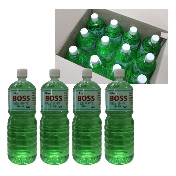 울트라 보스 사계절 에탄올 워셔액 1.8L 6개입,12개입 울트라 보스 사계절 에탄올 워셔액 1.8L 6개입,12개입