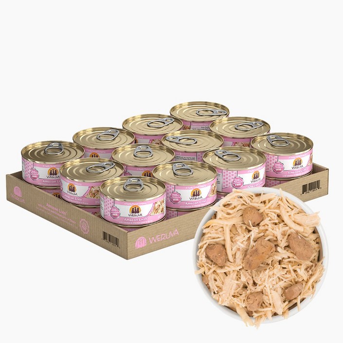 웨루바 고양이 클래식 캔 아마존 리빙 24P 치킨, 치킨 간, 닭, 2040g, 1팩