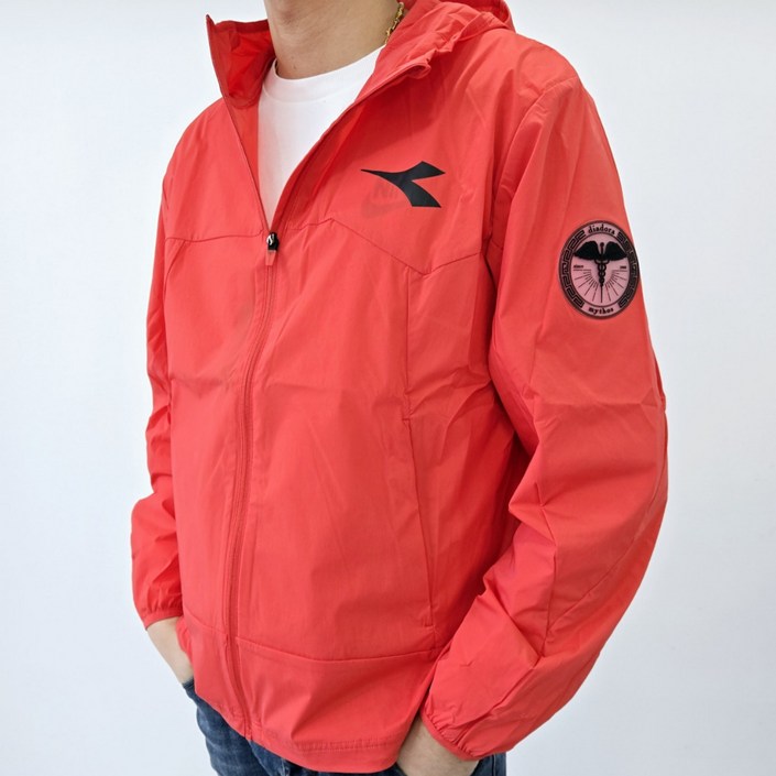 디아도라 남성 바람막이 미토스런 러닝 자켓 레드