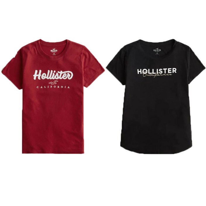 뉴욕1 홀리스터 여자 NEW 그래픽 자수 로고 반팔티  5종칼라