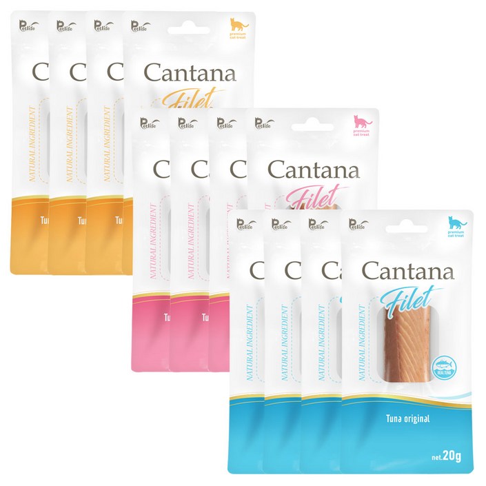 칸타나 참치 필렛 3종 20g x12개 고양이간식, 20g, 12개