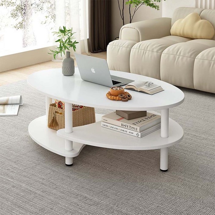 소형 고급 타원형 거실 좌식 수납 소파 다용도 낮은 테이블