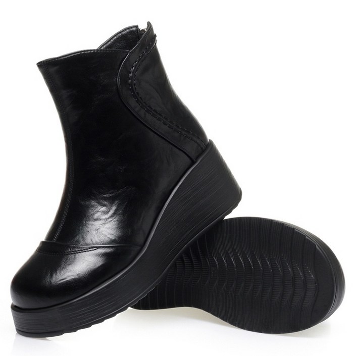 꾸꾸지민 따뜻한 기모 어반 윈터 부츠 통굽 앵글부츠