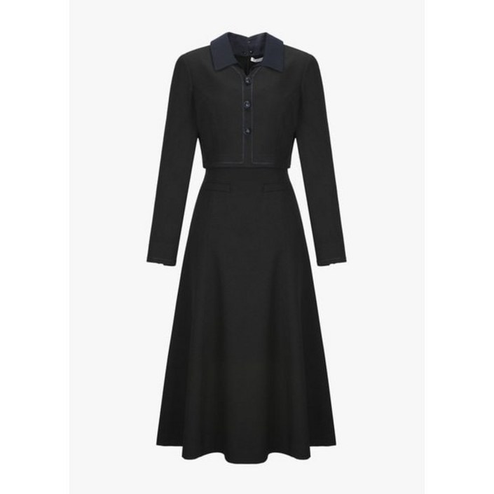 ❲매장정품❳ 잇미샤 결혼식 원피스 단정한 디테처블 카라 트위드 ITP2WOP760 하객 오피스 룩