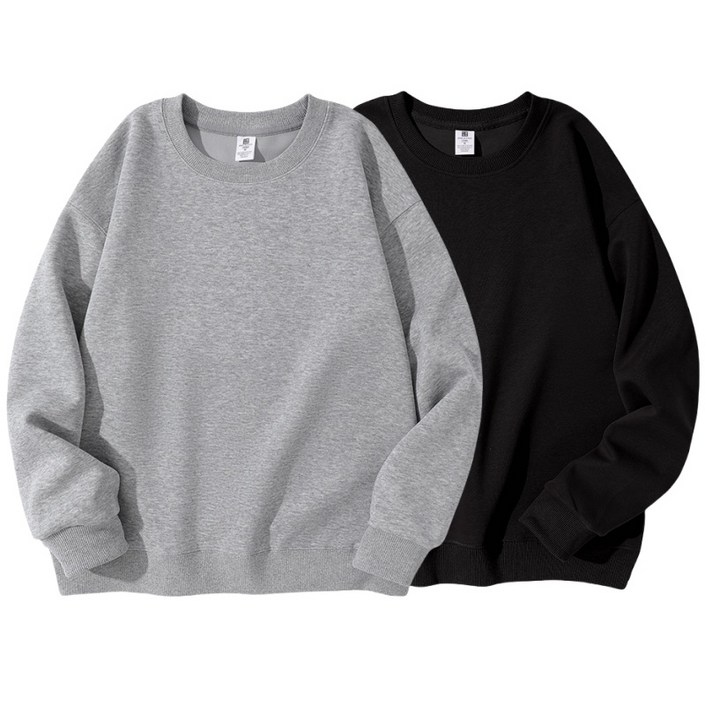 11 남자 맨투맨 긴팔티 데일리 오버핏 무지 면질 맨투맨 2장 세트 남녀공용 Sevenmoon