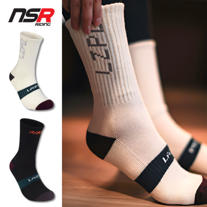 NSR 클럽 레이지 페달 기모 자전거 양말 겨울 라이딩 싸이클링 삭스, 블랙, 1개