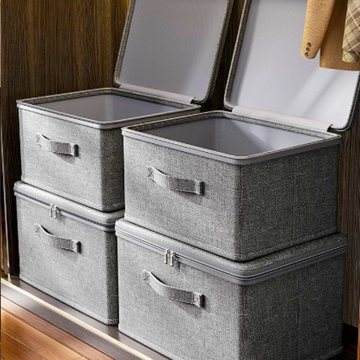 레디박스 대용량 손상 걱정없는 지퍼 커버형 다용도 수납 이불 의류 옷 정리함, 6개, 딥그레이