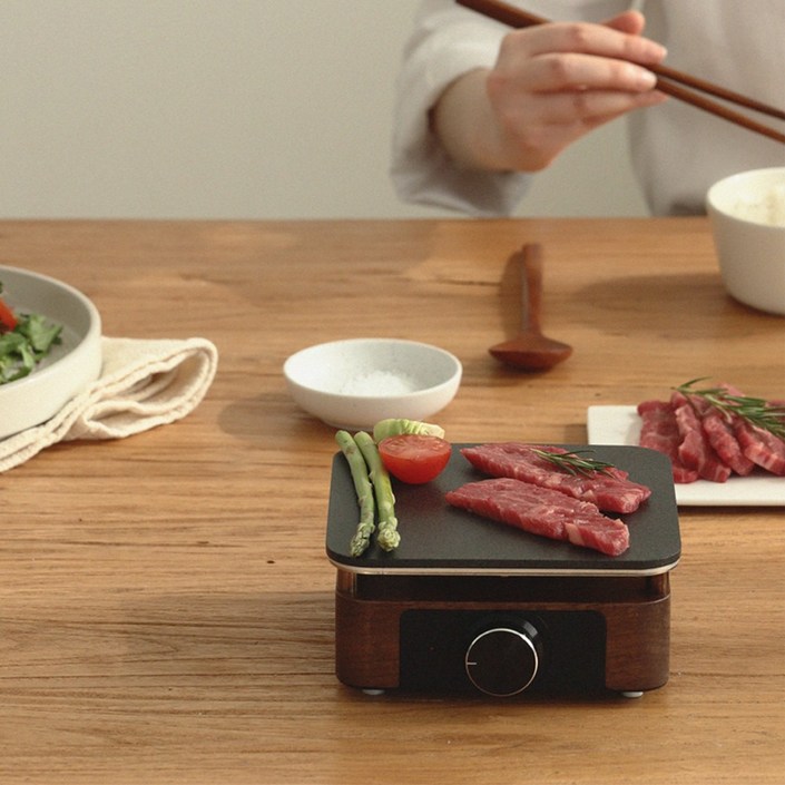 레가토 미니 전기그릴 연기 안 나는 가정용 고기굽는 기계, 1인용 전기그릴