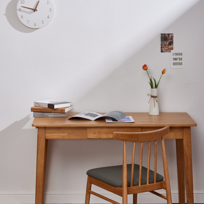 엄마가구 플레인 고무나무 원목 책상 1000 1200 1500 1800