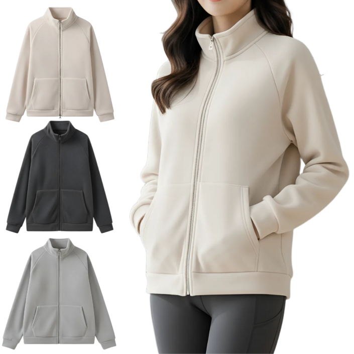 밸류그램 여성 프리미엄 따뜻한 기모 후리스 자켓