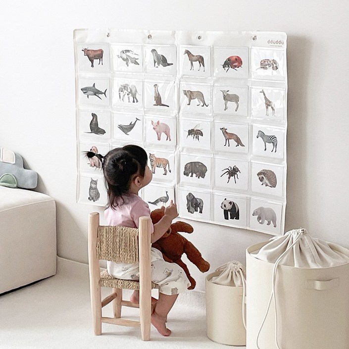 뚜뚜 낱말카드 차트 벽걸이포켓차트 낱말카드꽂이