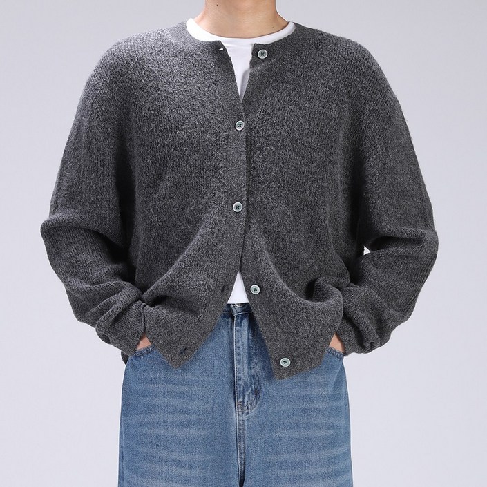 후앙스 소프트 캐시라이크 니트 라운드 크롭 가디건 SBGT8102